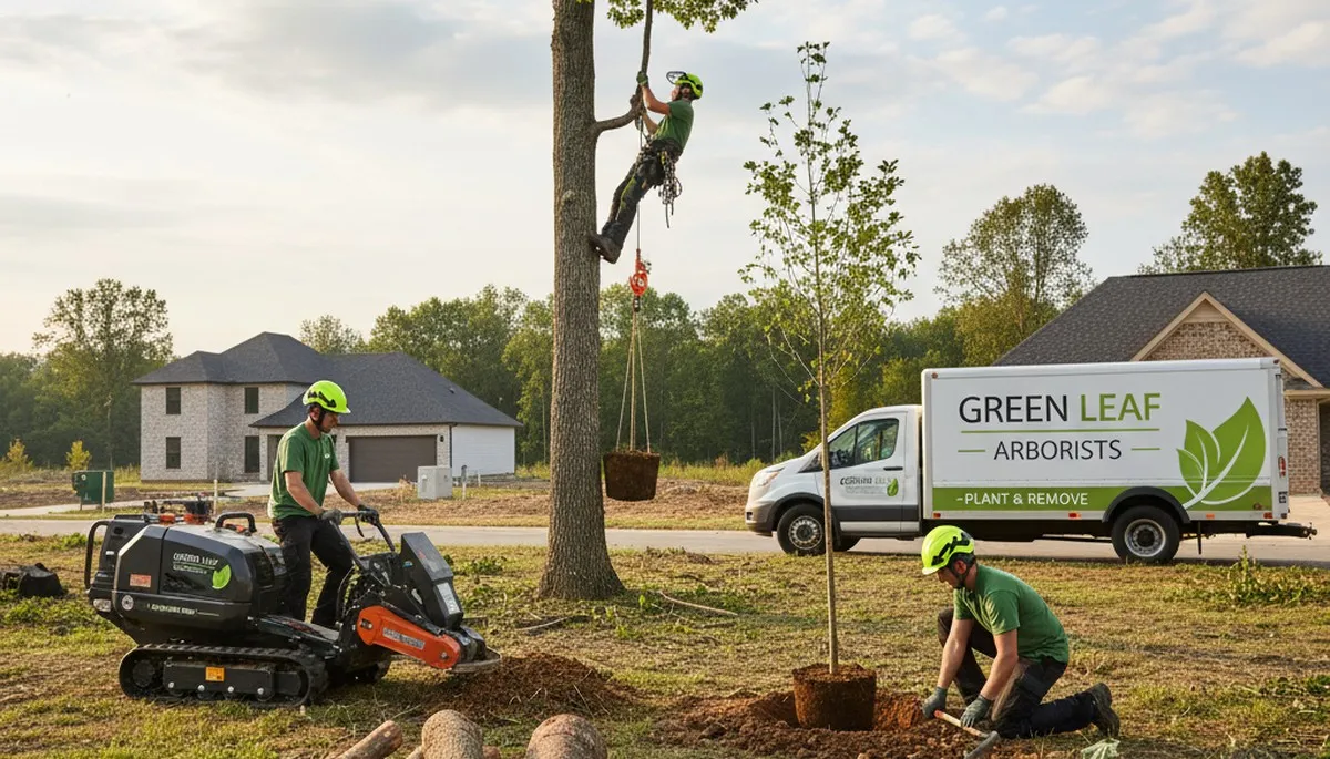 Arborist planting new tree in Boston MA yard for Chop Chop Tree professional tree services
